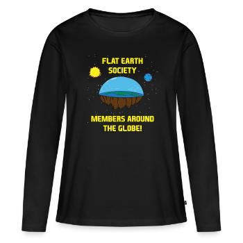 Flat earth - Frauen Premium Bio Langarmshirt - Schwarz - Vorne - Julia (174cm)