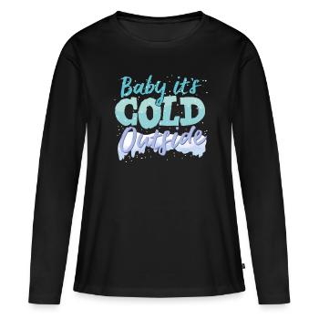 hiver - T-shirt manches longues Premium bio Femme - noir - Devant - Julia (174cm)
