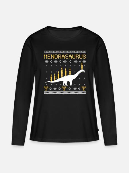 Hanukkah - Frauen Premium Bio Langarmshirt - Schwarz