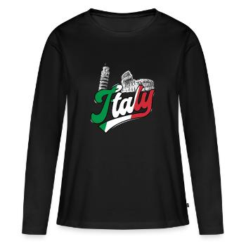 Italien Kolosseum Schiefer Turm Von Pisa - Frauen Premium Bio Langarmshirt - Schwarz - Vorne - Julia (174cm)
