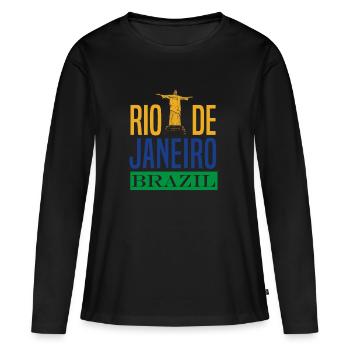 Brazil Rio de Janeiro - Women's Premium Organic Long Sleeve Shirt - black - Front - Julia (174cm)