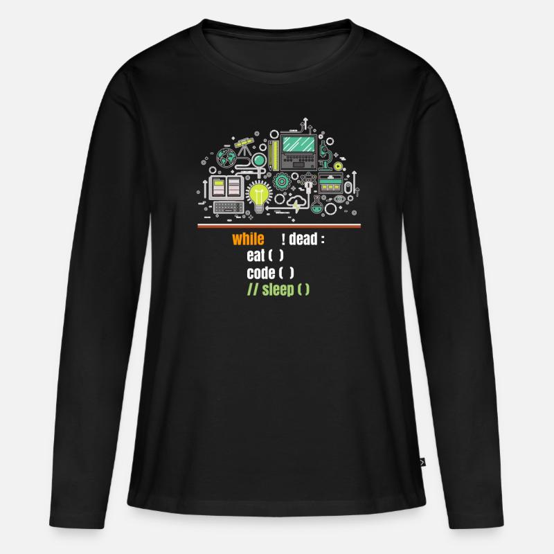 Programmierer - Frauen Premium Bio Langarmshirt - Schwarz