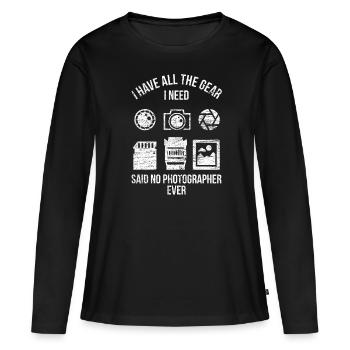 Fotograf - Frauen Premium Bio Langarmshirt - Schwarz - Vorne - Julia (174cm)