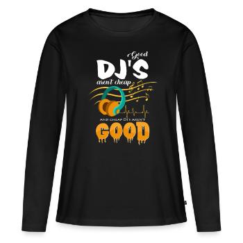 DJ - T-shirt manches longues Premium bio Femme - noir - Devant - Julia (174cm)