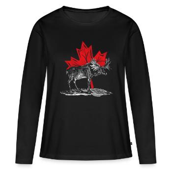 Canada - T-shirt manches longues Premium bio Femme - noir - Devant - Julia (174cm)