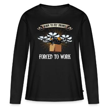 drones - T-shirt manches longues Premium bio Femme - noir - Devant - Julia (174cm)