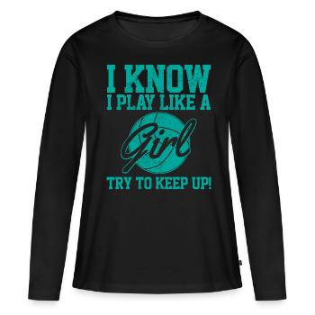 Volleyball beach volleyball gift - Women's Premium Organic Long Sleeve Shirt - black - Front - Julia (174cm)