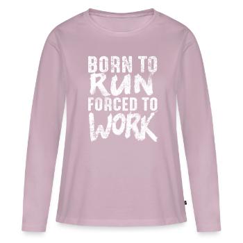 course - T-shirt manches longues Premium bio Femme - rose poudré - Devant - Julia (174cm)