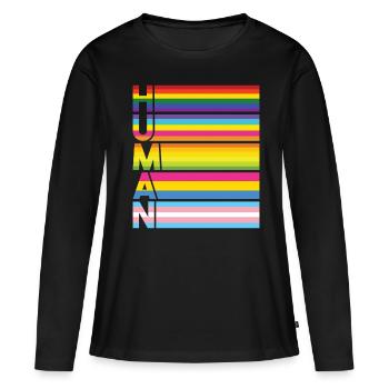 LGBT - T-shirt manches longues Premium bio Femme - noir - Devant - Julia (174cm)