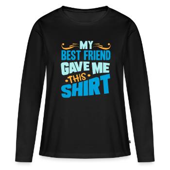 Bester Freund - Frauen Premium Bio Langarmshirt - Schwarz - Vorne - Julia (174cm)