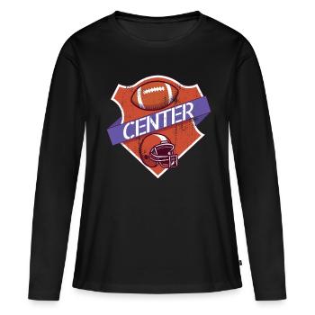 Center American Football Spieler Position - Frauen Premium Bio Langarmshirt - Schwarz - Vorne - Julia (174cm)