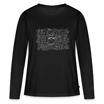 La boîte à chat de Schrodinger Funny Science Nerd P - T-shirt manches longues Premium bio Femme - noir - Devant - Julia (174cm)