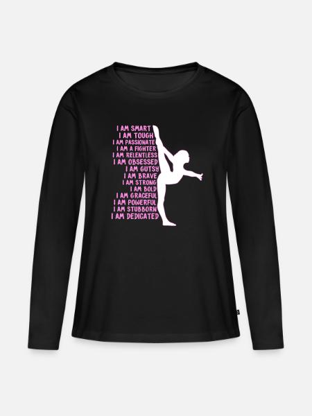 Turnen Fähigkeiten - Frauen Premium Bio Langarmshirt - Schwarz