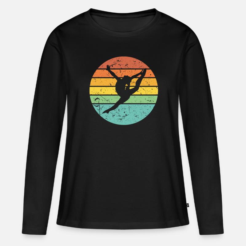 Turnen - Frauen Premium Bio Langarmshirt - Schwarz