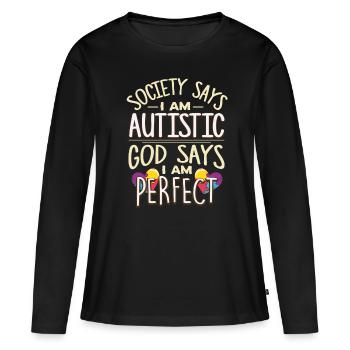 autistic - Women's Premium Organic Long Sleeve Shirt - black - Front - Julia (174cm)