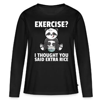 Panda Panda Bear Big Funny Sweetie - Women's Premium Organic Long Sleeve Shirt - black - Front - Julia (174cm)