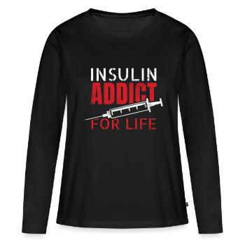 Insulin Diabetes Diabetics - Women's Premium Organic Long Sleeve Shirt - black - Front - Julia (174cm)
