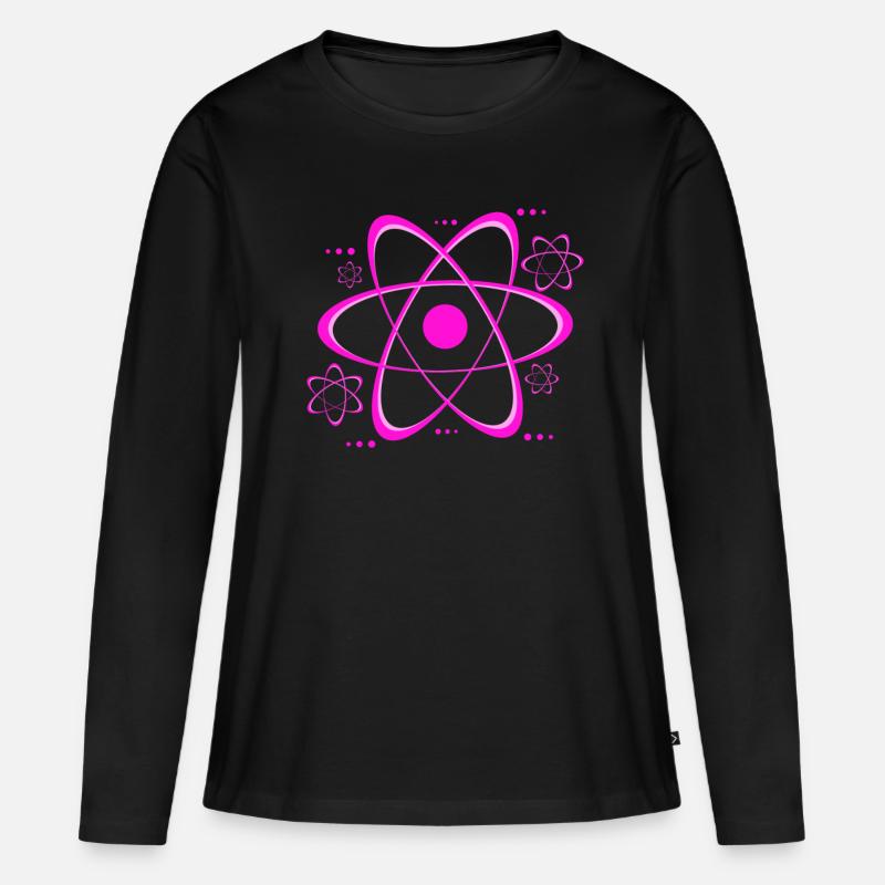 Cool Atome Physik Statement Phyisker Geschenk - Frauen Premium Bio Langarmshirt - Schwarz