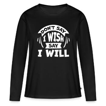 Self-confidence Motivation - Women's Premium Organic Long Sleeve Shirt - black - Front - Julia (174cm)