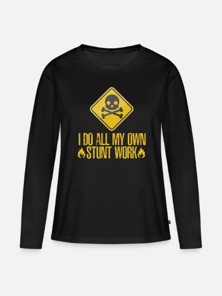 Gebrochener Knochen Arm Stunts Stuntman - Frauen Premium Bio Langarmshirt - Schwarz