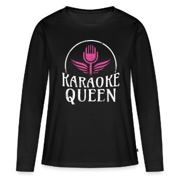 Karaoké reine karaoké bar soirée karaoké - T-shirt manches longues Premium bio Femme - noir - Devant - Julia (174cm)