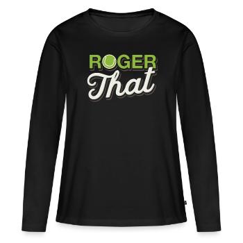 Roger ce tennis - T-shirt manches longues Premium bio Femme - noir - Devant - Julia (174cm)