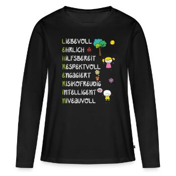 Lehrerin - Frauen Premium Bio Langarmshirt - Schwarz - Vorne - Julia (174cm)