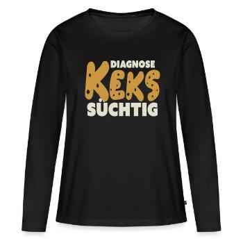 Biscuit addictif - T-shirt manches longues Premium bio Femme - noir - Devant - Julia (174cm)