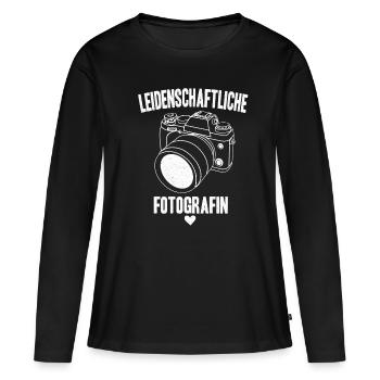 Fotografie - Frauen Premium Bio Langarmshirt - Schwarz - Vorne - Julia (174cm)