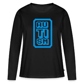Autisme - T-shirt manches longues Premium bio Femme - noir - Devant - Julia (174cm)
