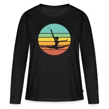 Turnen - Frauen Premium Bio Langarmshirt - Schwarz - Vorne - Julia (174cm)