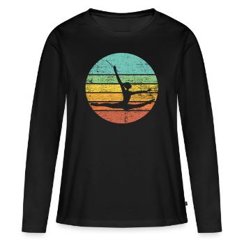 Gymnastics retro - Women's Premium Organic Long Sleeve Shirt - black - Front - Julia (174cm)