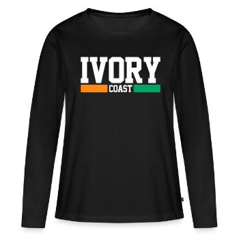 côte-d'Ivoire - T-shirt manches longues Premium bio Femme - noir - Devant - Julia (174cm)