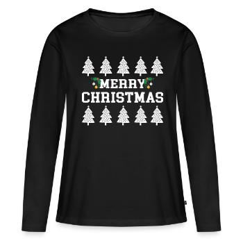 Merry Christmas Christmas Christmas Present - Women's Premium Organic Long Sleeve Shirt - black - Front - Julia (174cm)