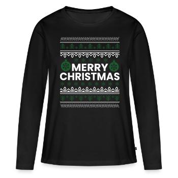 Merry Christmas Christmas Christmas Present - Women's Premium Organic Long Sleeve Shirt - black - Front - Julia (174cm)