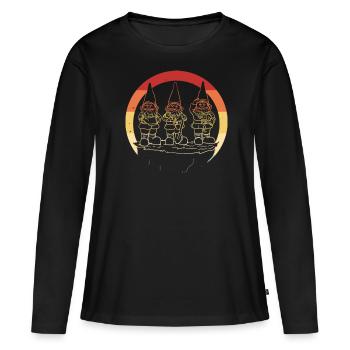 Nain nain nain Jardinier Vintage Retro - T-shirt manches longues Premium bio Femme - noir - Devant - Julia (174cm)