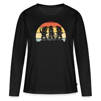 Nain nain nain Jardinier Vintage Retro - T-shirt manches longues Premium bio Femme - noir - Devant - Julia (174cm)