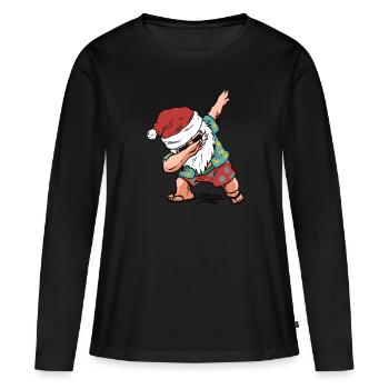 Drôle cadeau de Noël au père Noël - T-shirt manches longues Premium bio Femme - noir - Devant - Julia (174cm)