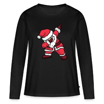 SANTA DAB - T-shirt manches longues Premium bio Femme - noir - Devant - Julia (174cm)