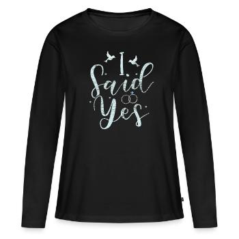 Engagement request - Women's Premium Organic Long Sleeve Shirt - black - Front - Julia (174cm)
