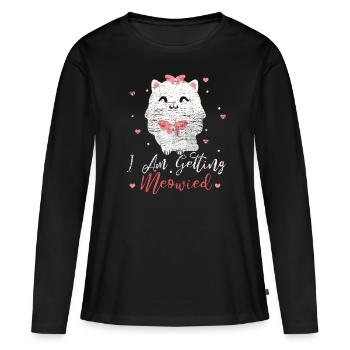 Engagement cat - Women's Premium Organic Long Sleeve Shirt - black - Front - Julia (174cm)