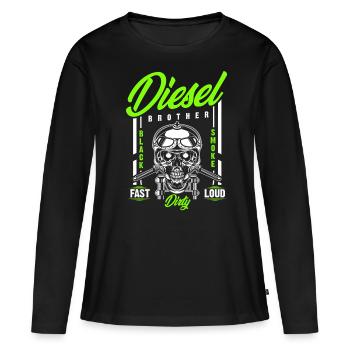Diesel power brother, rapidement bruyant motards sales - T-shirt manches longues Premium bio Femme - noir - Devant - Julia (174cm)