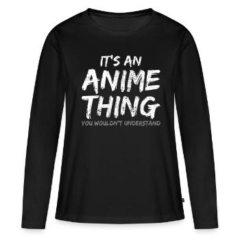 Anime - T-shirt manches longues Premium bio Femme - noir - Devant - Julia (174cm)