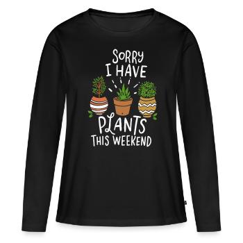 Gartenarbeit - Frauen Premium Bio Langarmshirt - Schwarz - Vorne - Julia (174cm)