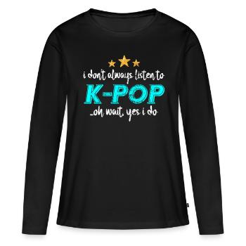K-Pop - Frauen Premium Bio Langarmshirt - Schwarz - Vorne - Julia (174cm)