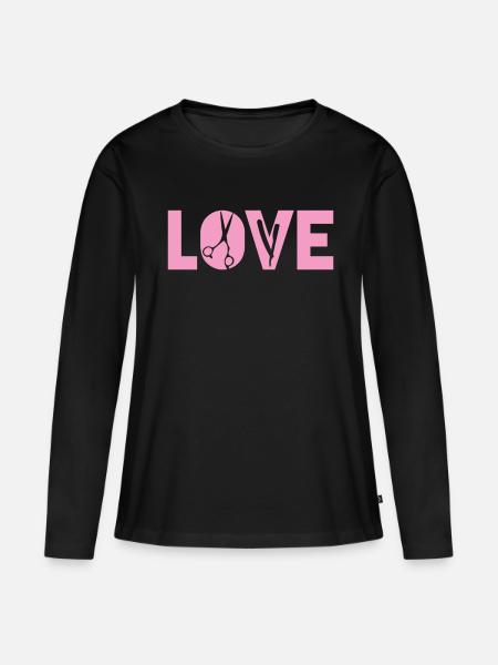 Friseurin Friseurin Friseurin - Frauen Premium Bio Langarmshirt - Schwarz