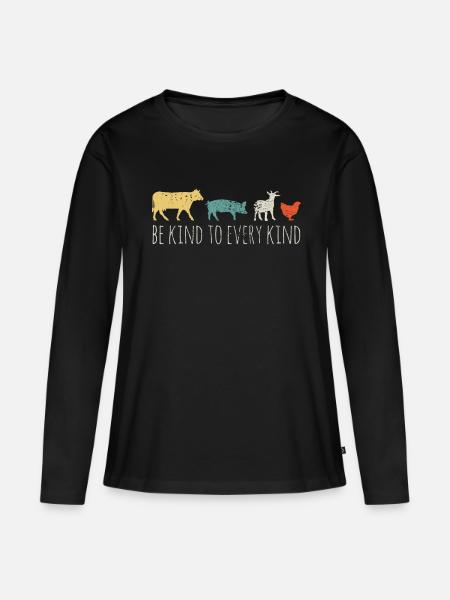 Veganer - Frauen Premium Bio Langarmshirt - Schwarz