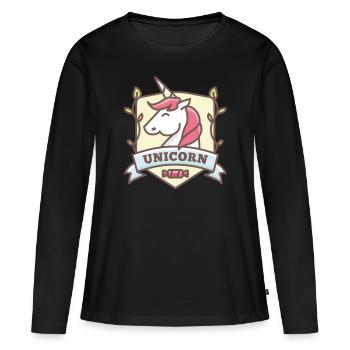 Licorne licorne - T-shirt manches longues Premium bio Femme - noir - Devant - Julia (174cm)