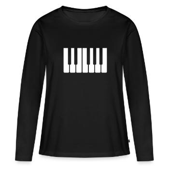 Piano / Piano - Keys - Women's Premium Organic Long Sleeve Shirt - black - Front - Julia (174cm)
