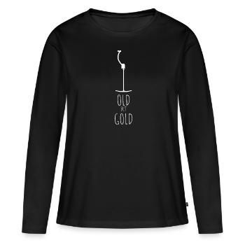 OLG BUT GOLD SKI LIFT - Women's Premium Organic Long Sleeve Shirt - black - Front - Julia (174cm)